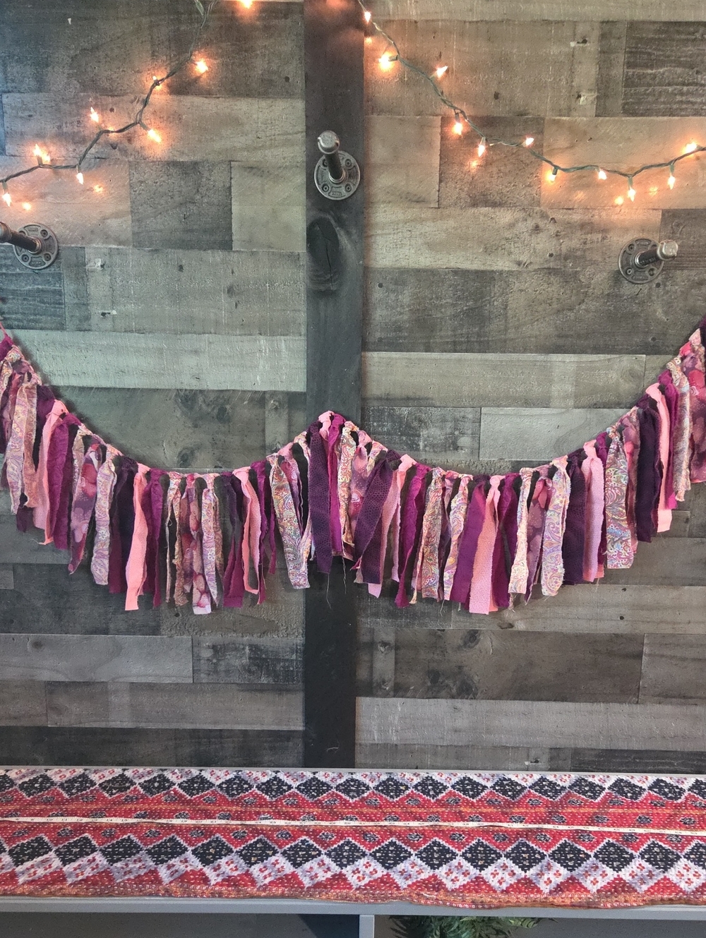 Handmade Pink & Purple Boho Chic Garland 69"